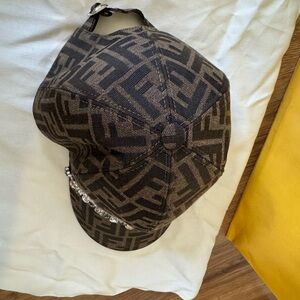 Fendi Black and Brown Monogram Cap